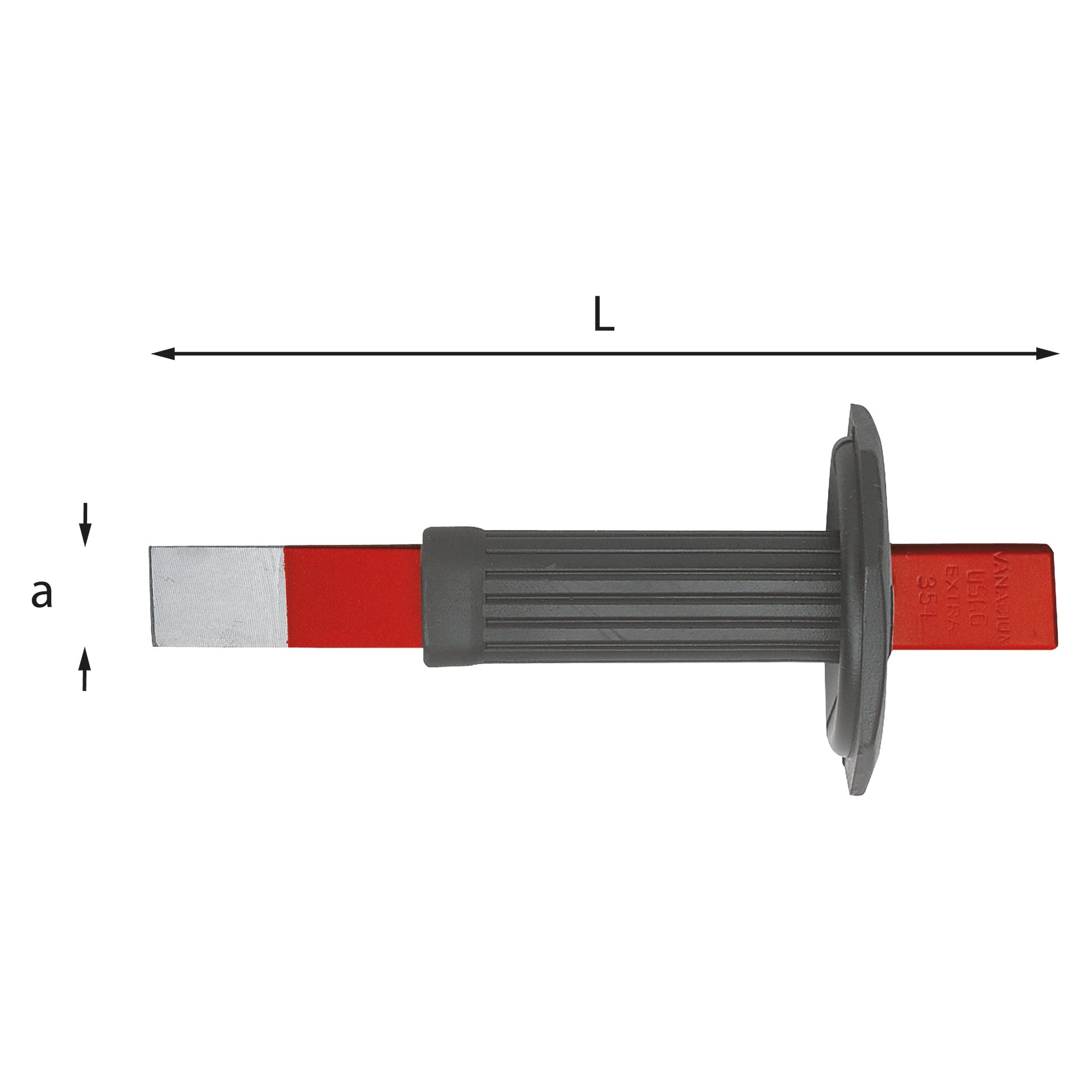 354 A - Extra flat chisel with hand guard - Usag - U03540002 354 A - Extra flat chisel with hand guard - Usag - U03540002